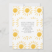 Invitation soleil 1er anniversaire aquarelle soleil jaune mod (Dos)