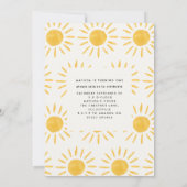 Invitation soleil 1er anniversaire aquarelle soleil jaune mod (Dos)