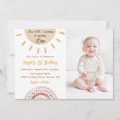 Invitation Soleil 1er anniversaire Notre petite photo soleil (Devant)