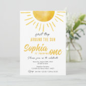 Invitation Soleil 1er anniversaire Premier voyage autour du s (Debout devant)