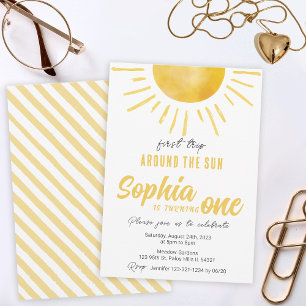 Invitation Soleil 1er anniversaire Premier voyage autour du s