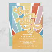 Invitation Soleil 1er anniversaire Rainbow Colorful Boho (Devant / Derrière)