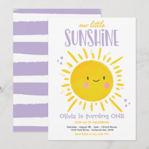 Invitation Soleil Anniversaire Fête Purple Notre Petit Soleil