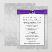 Invitation Soleil Argent Couteaux de pierres violettes Rubans (Devant / Derrière)