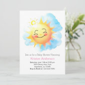 Invitation Soleil Blessures Sunshine Girl Baby shower (Debout devant)