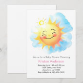 Invitation Soleil Blessures Sunshine Girl Baby shower (Devant / Derrière)
