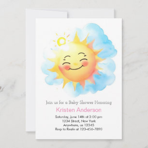 Invitation Soleil Blessures Sunshine Girl Baby shower