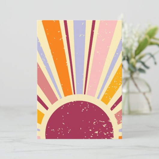Invitation Soleil boho rétro (Debout devant)