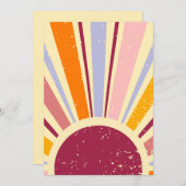 Invitation Soleil boho rétro (Devant / Derrière)