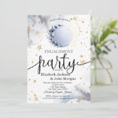 Invitation Soleil céleste, Lune bleue, Fiançailles d'étoiles (Debout devant)