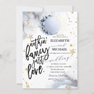 Invitation Soleil céleste, Lune bleue, Mariage aux étoiles