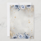 Invitation Soleil céleste, Lune bleue Rose Étoiles Baby showe (Dos)