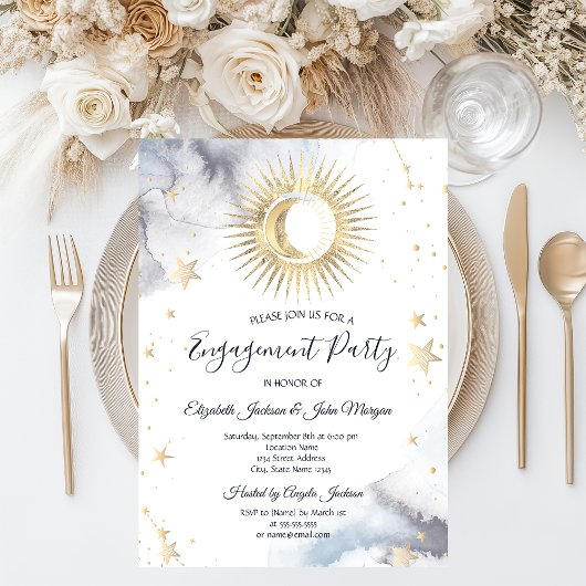 Invitation Soleil céleste, Lune, Étoiles