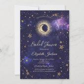 Invitation Soleil céleste, Lune, Étoiles Fête des mariées vio (Devant)