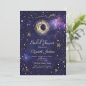 Invitation Soleil céleste, Lune, Étoiles Fête des mariées vio (Debout devant)