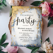 Invitation Soleil céleste, Lune, Étoiles Fiançailles aquarell