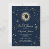 Invitation Soleil céleste, Lune, Étoiles Réception de mariage (Devant)