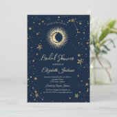 Invitation Soleil céleste, Lune, Étoiles Réception de mariage (Debout devant)
