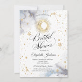 Invitation Soleil céleste, Lune, Fête des mariées des étoiles (Devant)