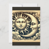 Invitation Soleil céleste vintage & Lune doux 16 Anniversaire (Dos)