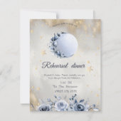 Invitation Soleil d'or céleste, Roses de lune bleue Étoiles (Devant)