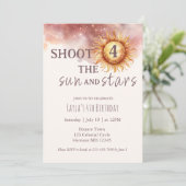 Invitation Soleil et étoiles Espace céleste Quatrième anniver (Debout devant)