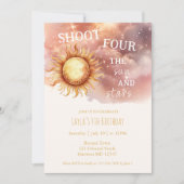 Invitation Soleil et étoiles Golden Magical Quatrième anniver (Devant)