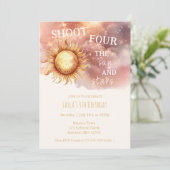 Invitation Soleil et étoiles Golden Magical Quatrième anniver (Debout devant)