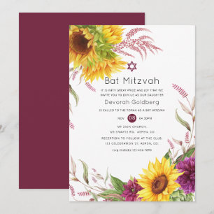 Invitation Soleil et Fleur de Prunier Bourguignon pour une Ba