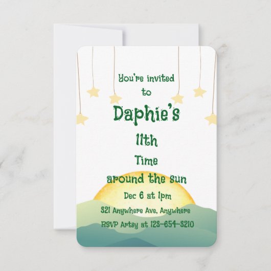 Invitation Soleil & Étoiles (Devant)