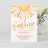 Invitation Soleil Joyeux Boho Jaune Baby shower Soleil (Debout devant)