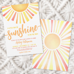 Invitation Soleil Joyeux Boho Jaune Baby shower Soleil