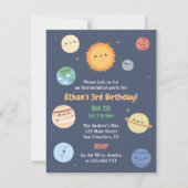 Invitation Soleil mignon Et Planètes Astronomie Espace Annive (Devant)