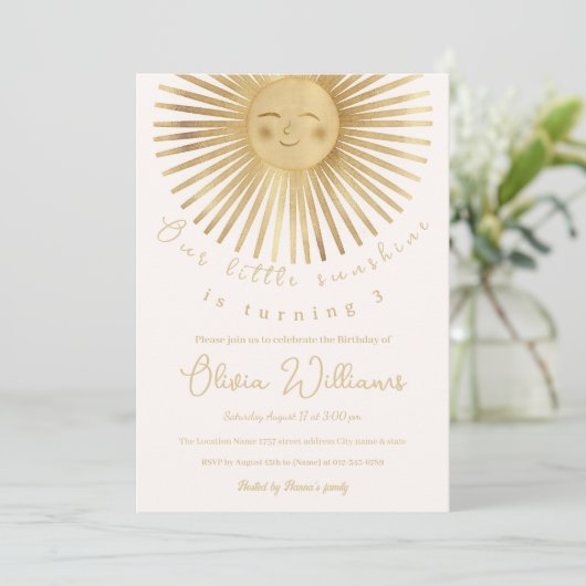 Invitation Soleil Or Joyeux Soleil (Debout devant)