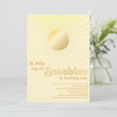 Invitation Soleil Or Premier Anniversaire (Debout devant)