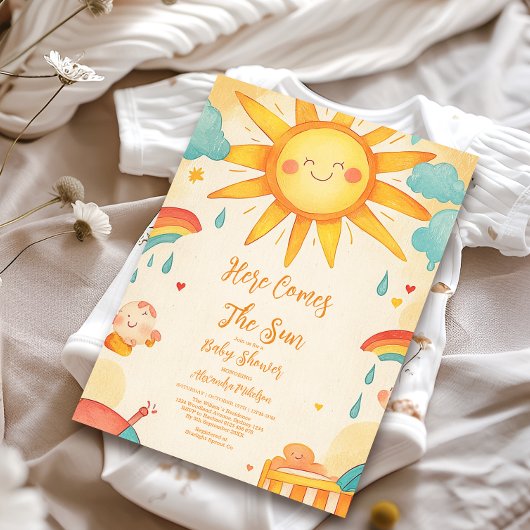 Invitation Soleil Sexe Neutre Boho Sun