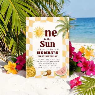 Invitation Soleil Un dans le Soleil Tropical Premier Annivers