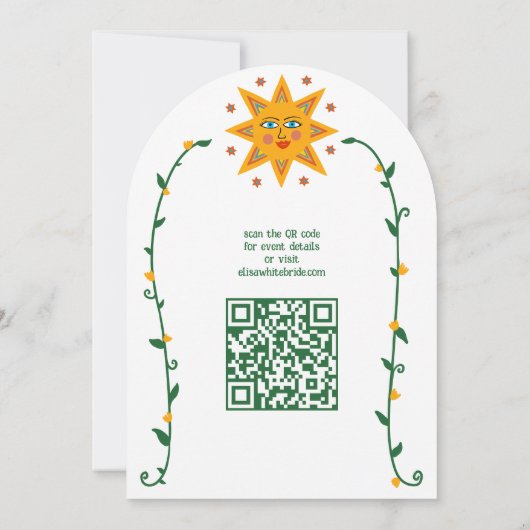 Invitation Soleil & Vines Boho Arch Whimsical CUSTOM QR Bride (Dos)