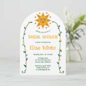 Invitation Soleil & Vines Boho Arch Whimsical CUSTOM QR Bride (Debout devant)