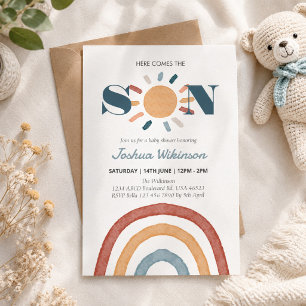 Invitation Soleil Voici venir le Fils baby shower