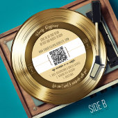 Invitation Solid Gold Vinyl Record Monogramme Mariage de musi