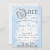 Invitation Solide bleu il était une fois argenté (Dos)