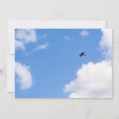 Invitation Solitary Bird Soaring Through Bright Blue Sky with (Devant)