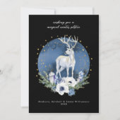 Invitation Solstice d'hiver Deer Bleu Blanc Noël (Devant)