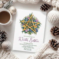 Solstice d'hiver Floral Yule Pentacle Pagan