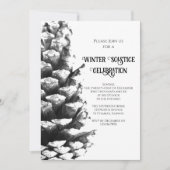 Invitation Solstice d'hiver naturel du cône de pin (Devant)