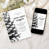 Invitation Solstice d'hiver naturel du cône de pin