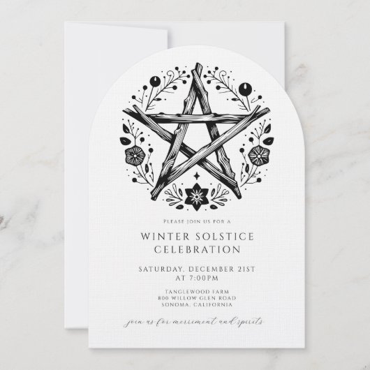 Invitation Solstice d'hiver rustique (Devant)