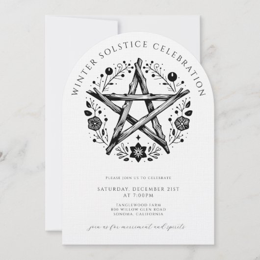 Invitation Solstice d'hiver rustique (Devant)