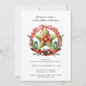 Invitation Solstice d'hiver Wreath Star Noël Yule (Devant)